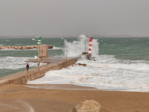 Stormy day at Lagos Fort, Portugal