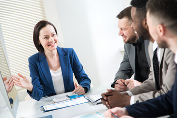 Fototapeta premium Business people working together in the office