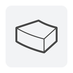 Concrete paver block pavement floor or brick vector icon. For landscape, outdoor, garden by paving on ground to create circle or round pattern. That sidewalk, road, patio, path, street or walkway.