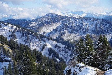 snow covered mountains
