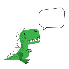 Cute dinosaur with a speech bubble. Dino