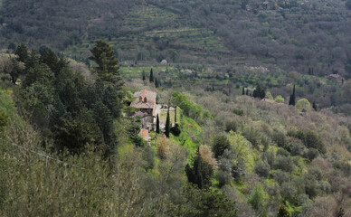 Sunny Tuscany landscape in spring
