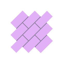 Concrete paver block pavement floor or brick vector icon. For landscape, outdoor, garden by paving on ground to create stretcher bond pattern. That sidewalk, road, patio, path, street or walkway.