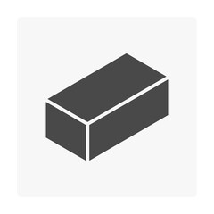 Concrete paver block pavement floor or brick vector icon. For landscape, outdoor, garden by paving on ground to create stretcher bond pattern. That sidewalk, road, patio, path, street or walkway.