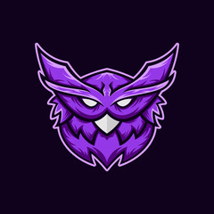 Owl head mascot illustration logo design