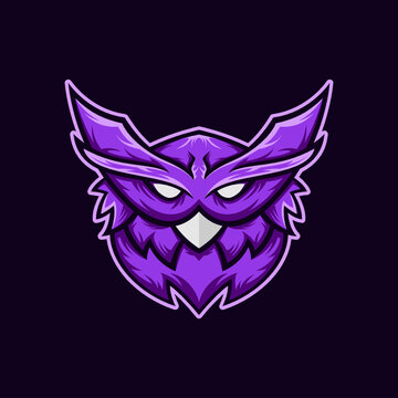 Owl head mascot illustration logo design