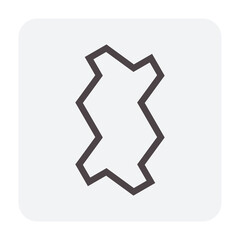 Concrete paver block pavement floor or brick vector icon. For landscape, outdoor, garden by paving on ground to create zig zag or zigzag pattern. That sidewalk, road, patio, path, street or walkway.