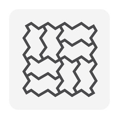 Concrete paver block pavement floor or brick vector icon. For landscape, outdoor, garden by paving on ground to create zig zag or zigzag pattern. That sidewalk, road, patio, path, street or walkway.