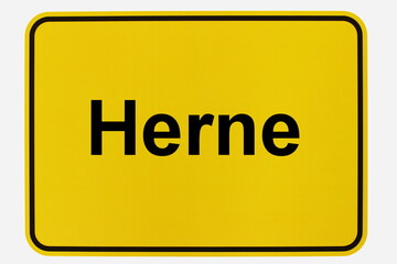 Illustration eines Stadteingangsschildes der Stadt Herne