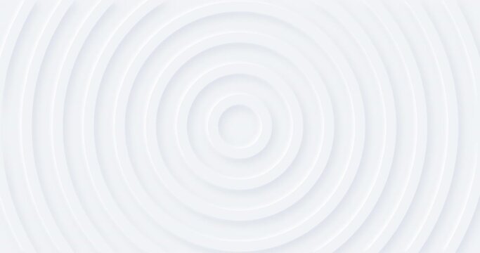 4k white dynamic circular abstract animation with soft shadow. 3d move minimal subtle lines pattern. Neumorphism ui style. Light grey wallpaper motion design. Blank animated illustration for business
