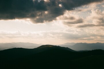 sunset over the mountains