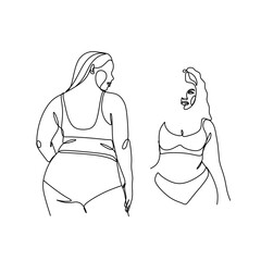 Surreal Fashion Continuous line women drawing, fashion concept, woman beauty minimalist, vector illustration pretty sexy. Contemporary portrait