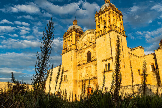 Church of Santo Domingo de Guzman at sunset, Oaxaca, Mexico