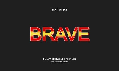 Editable text effect brave title style