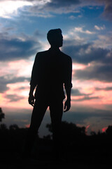 Fototapeta premium silhouette of a person