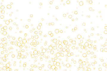 Golden air Bubbles, oxygen, champagne crystal clear isolated on white background modern design. Vector illustration of EPS 10.