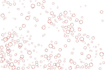Fototapeta na wymiar Red air Bubbles, oxygen, champagne crystal clear isolated on white background modern design. Vector illustration of EPS 10.