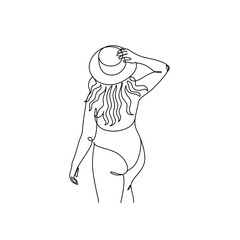 Surreal Fashion Continuous line women drawing, fashion concept, woman beauty minimalist, vector illustration pretty sexy. Contemporary portrait