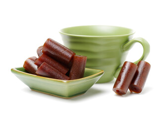 Hawthorn products on white background 