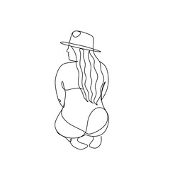 Surreal Fashion Continuous line women drawing, fashion concept, woman beauty minimalist, vector illustration pretty sexy. Contemporary portrait