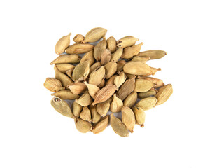 Cardamom spice isolated on the white background