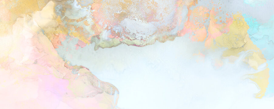 art photography of abstract fluid art painting with alcohol ink, pastel colors