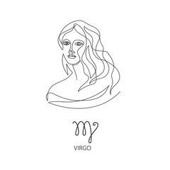 Zodiac sign Virgo. The symbol of the astrological horoscope.