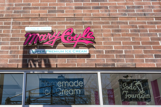 Phoenix, AZ - March 20, 2021: Mary Coyle Super Premium Ice Cream serves "Ol' Fashion" ice cream in a retro decor vintage style shop.