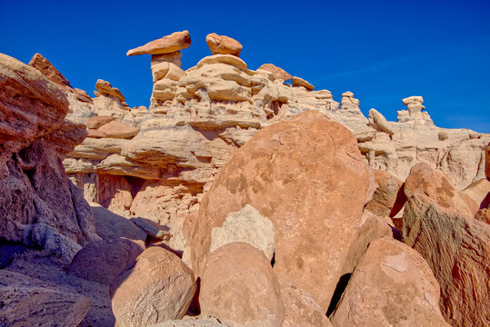 A ridge in the Devil's Playground of crumbling hoodoos that resemble Goblins,Petrified Forest National Park, Arizona, United States of America