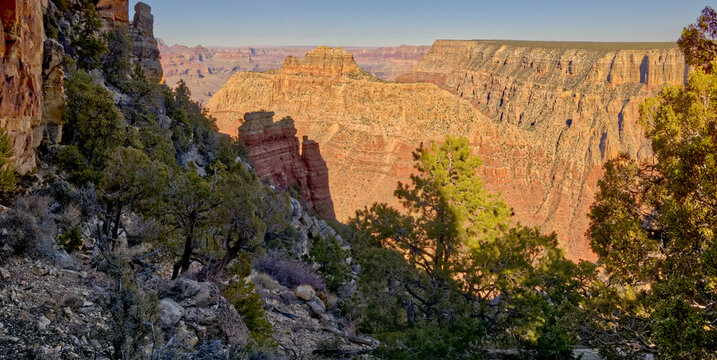 View from the Starboard side of the formation called Sinking Ship in Grand Canyon National Park, UNESCO World Heritage Site, Arizona, United States of America