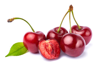 Fototapeta na wymiar sweet cherry fruits isolated on white background