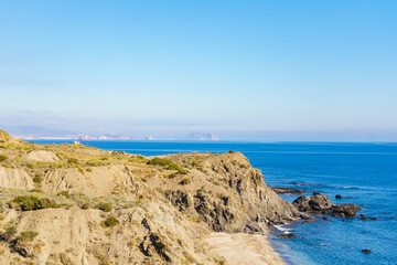 Almeria coast with rocks formation, Spain