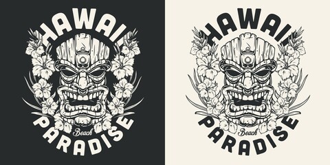 Summer surfing vintage monochrome badge