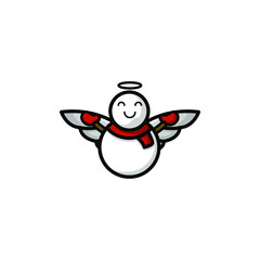 Cute Snowman Cartoon Character Vector Illustration Design. Outline, Cute, Funny Style. Recomended For Children Book, Cover Book, And Other.