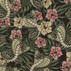 Deurstickers Tropical vintage colorful seamless pattern © DGIM studio