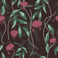 Seamless floral pattern with hand draw spring flower