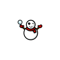 Cute Snowman Cartoon Character Vector Illustration Design. Outline, Cute, Funny Style. Recomended For Children Book, Cover Book, And Other.