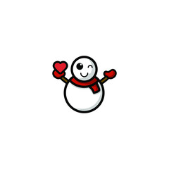 Cute Snowman Cartoon Character Vector Illustration Design. Outline, Cute, Funny Style. Recomended For Children Book, Cover Book, And Other.