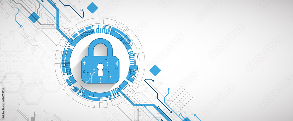 Leinwandbilder Personal data security Illustrates cyber data or information privacy idea. Color abstract  internet technology.