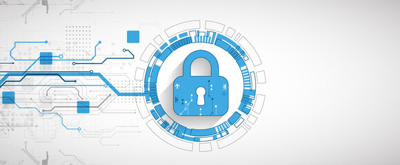 Personal data security Illustrates cyber data or information privacy idea. Color abstract  internet technology.