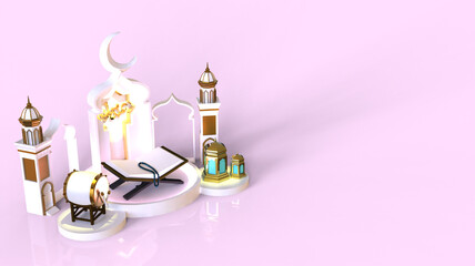 Ramadan kareem and Eid mubarak 3D background