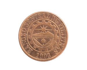 Obraz na płótnie Canvas Philippines ten setimo coin on white isolated background