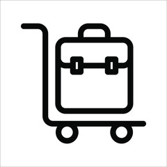 Luggage trolley vector icon. Baggage trolley cart simple icon. Symbol, logo illustration. Pixel perfect vector graphics