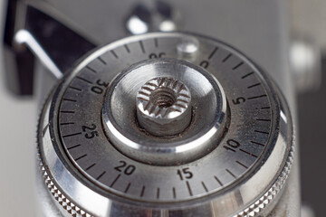 Obraz premium Controls of an old film SLR camera. Close-up. Soft focus