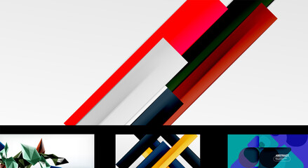 Minimal geometric wallpapers, vector abstract backgrounds