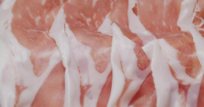 Close up of parma ham