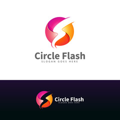 Fototapeta na wymiar flash concept circle logo design template