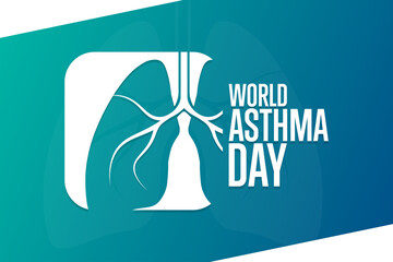World Asthma Day. Holiday concept. Template for background, banner, card, poster with text inscription. Vector EPS10 illustration.