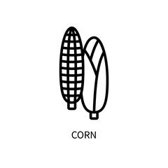 Corn Line Icon In A Simple Style. Vector sign in a simple style isolated on a white background. 64x64 pixel.