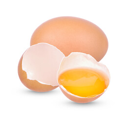 Chicken Egg , Broken egg isolated on white background
